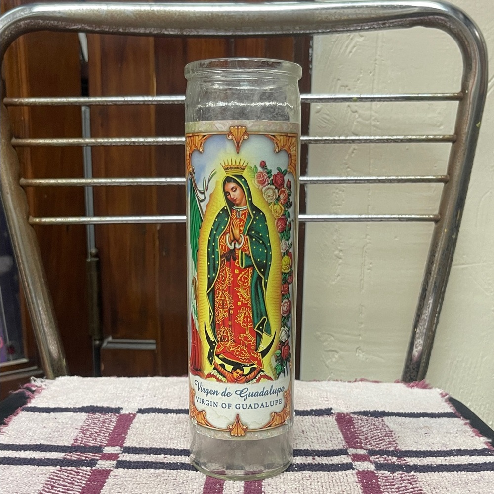 Virgin of Guadalupe Prayer Candle Holder/Incense Stick Storage